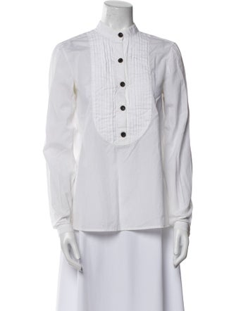 Jenni Kayne Mock Neck Long Sleeve Button-Up Top