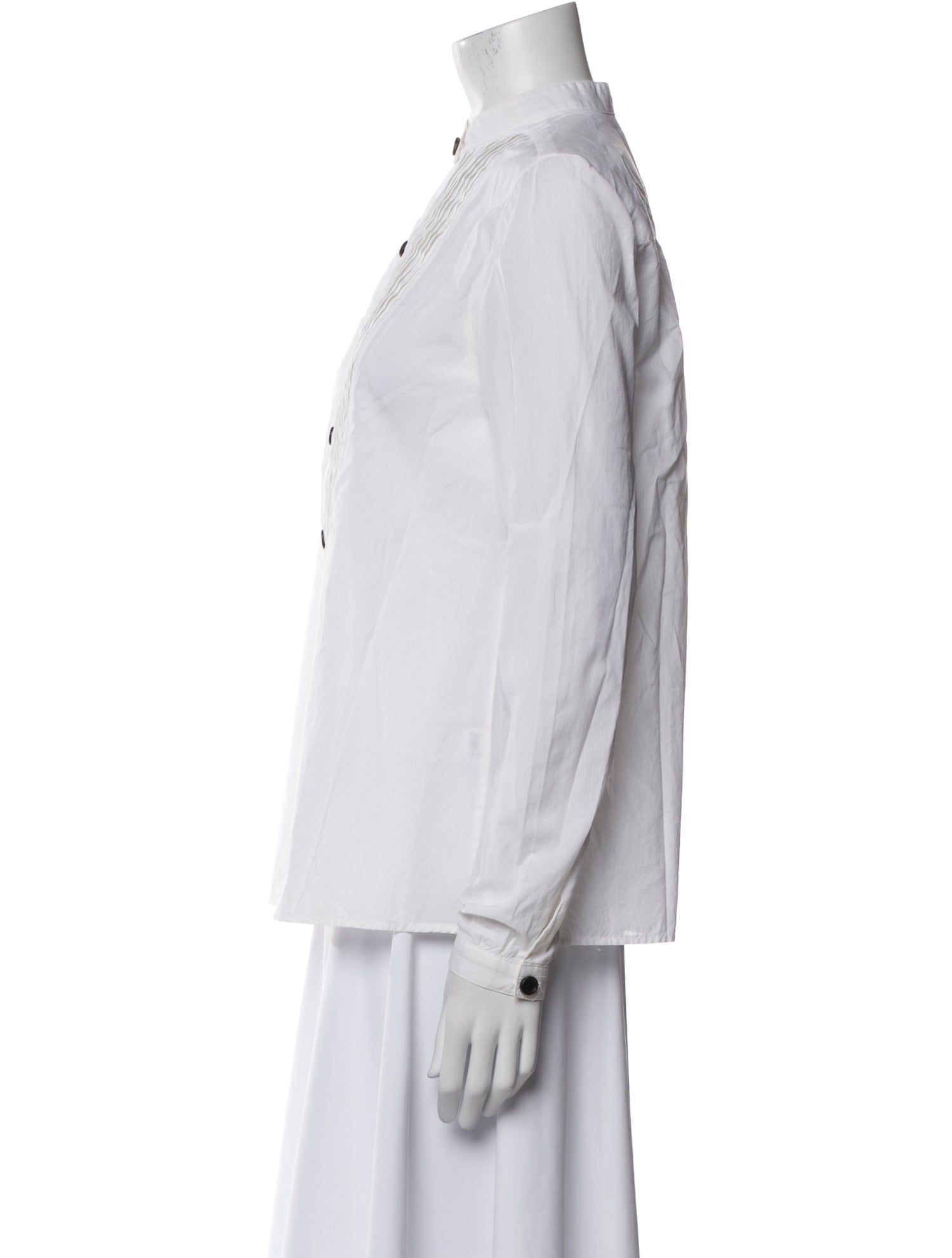 Jenni Kayne Mock Neck Long Sleeve Button-Up Top