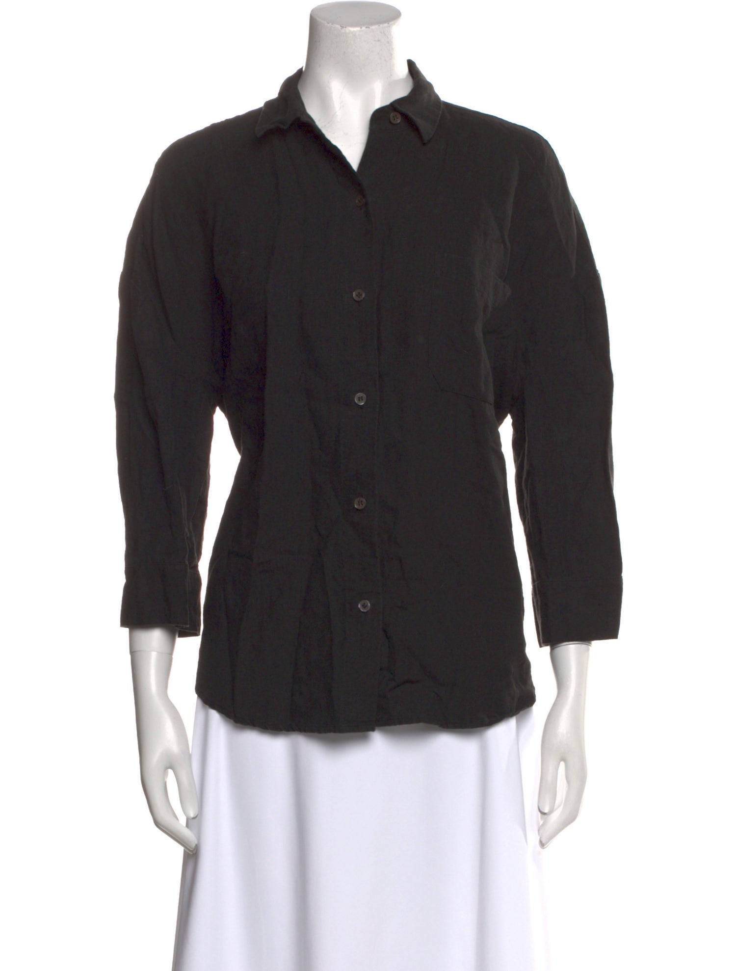 Jenni Kayne Linen Three-Quarter Sleeve Button-Up Top
