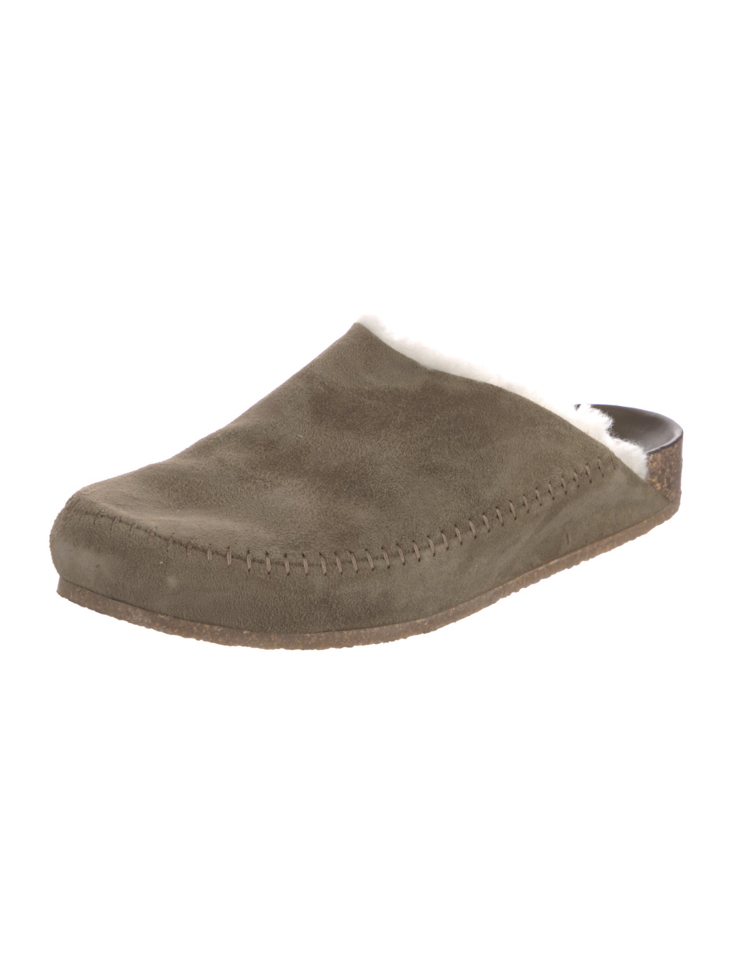 Jenni Kayne Suede Fur Trim Mules