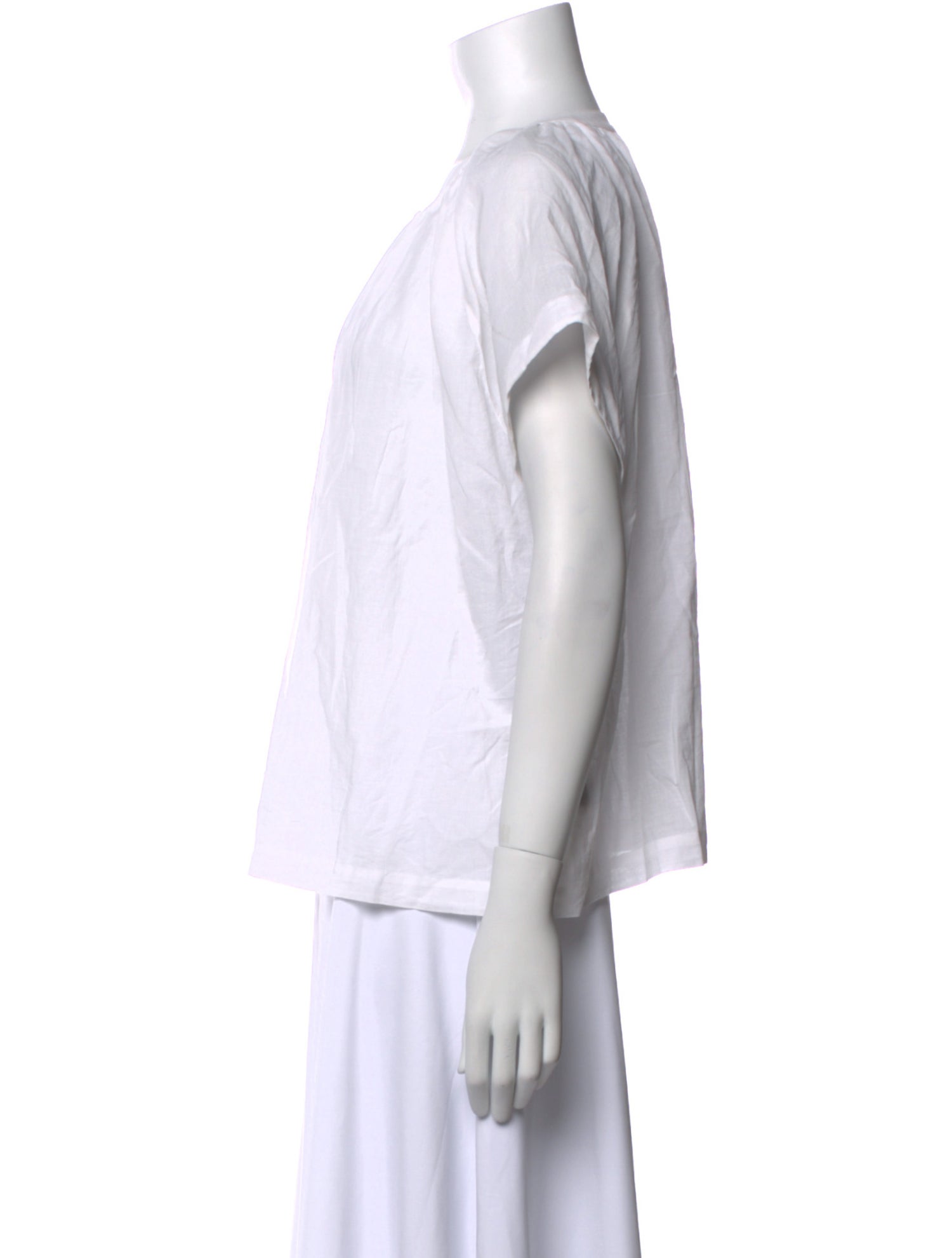 Jenni Kayne Crew Neck Short Sleeve Button-Up Top