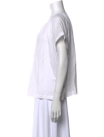 Jenni Kayne Crew Neck Short Sleeve Button-Up Top