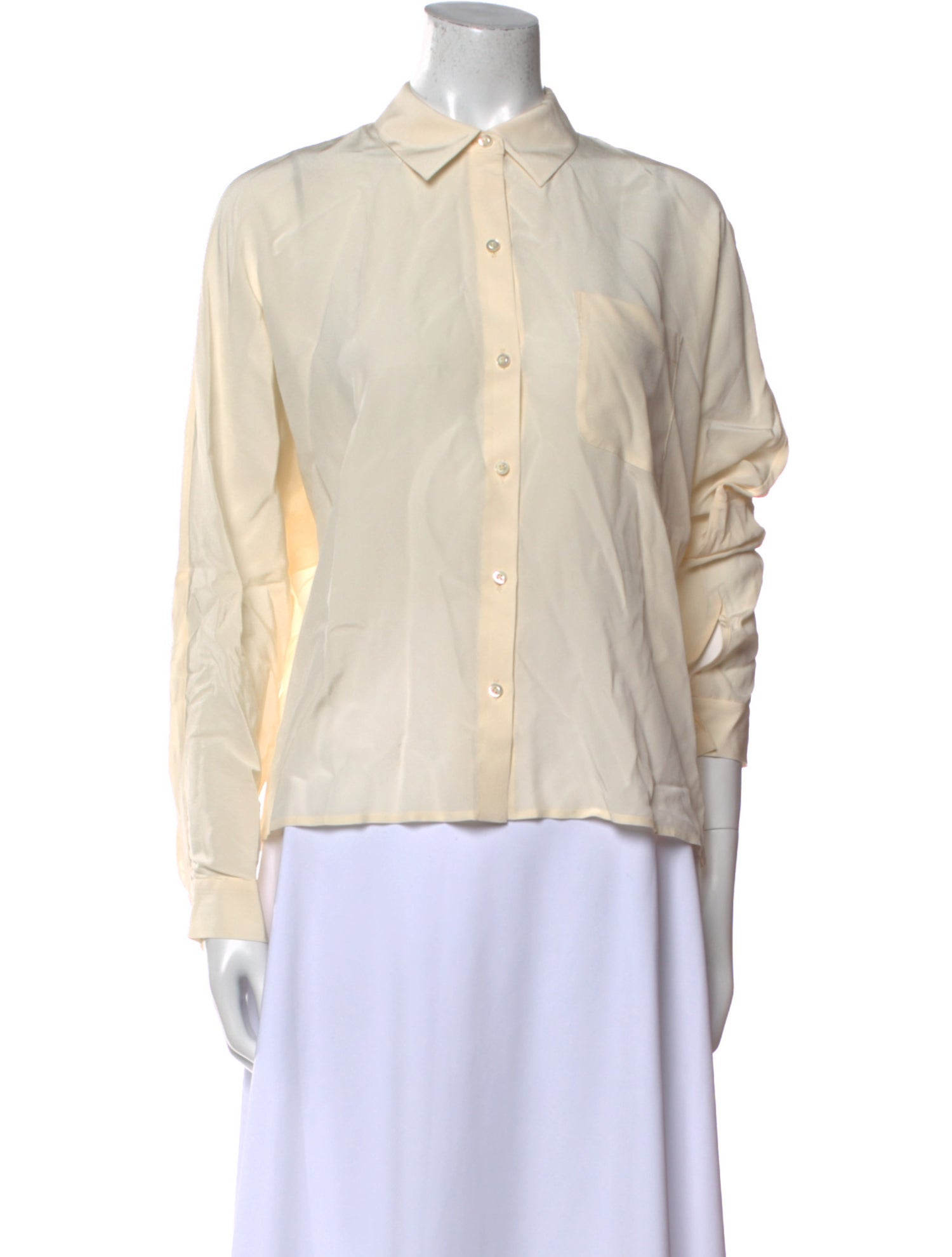 Jenni Kayne Silk Long Sleeve Button-Up Top w/ Tags
