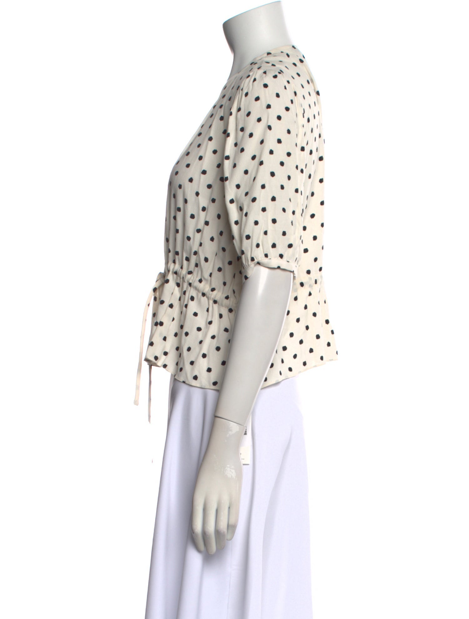 Jenni Kayne Polka Dot Print V-Neck Crop Top