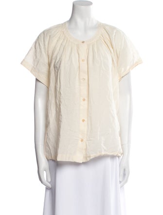 Jenni Kayne Scoop Neck Short Sleeve Button-Up Top