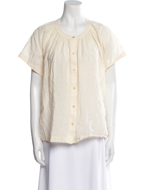 Jenni Kayne Scoop Neck Short Sleeve Button-Up Top