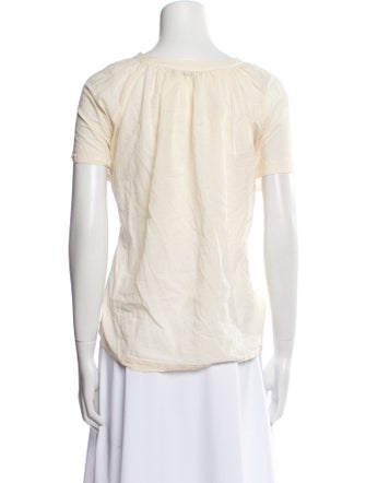 Jenni Kayne Scoop Neck Short Sleeve Button-Up Top