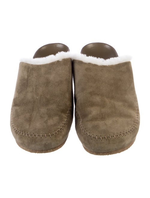 Jenni Kayne Suede Fur Trim Mules