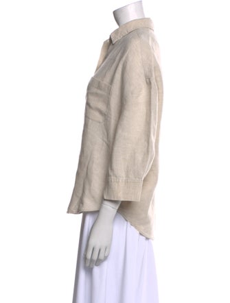 Jenni Kayne Linen Three-Quarter Sleeve Button-Up Top
