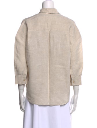 Jenni Kayne Linen Three-Quarter Sleeve Button-Up Top