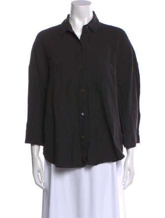 Jenni Kayne Linen Three-Quarter Sleeve Button-Up Top