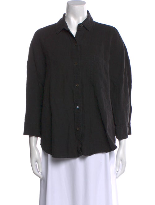 Jenni Kayne Linen Three-Quarter Sleeve Button-Up Top