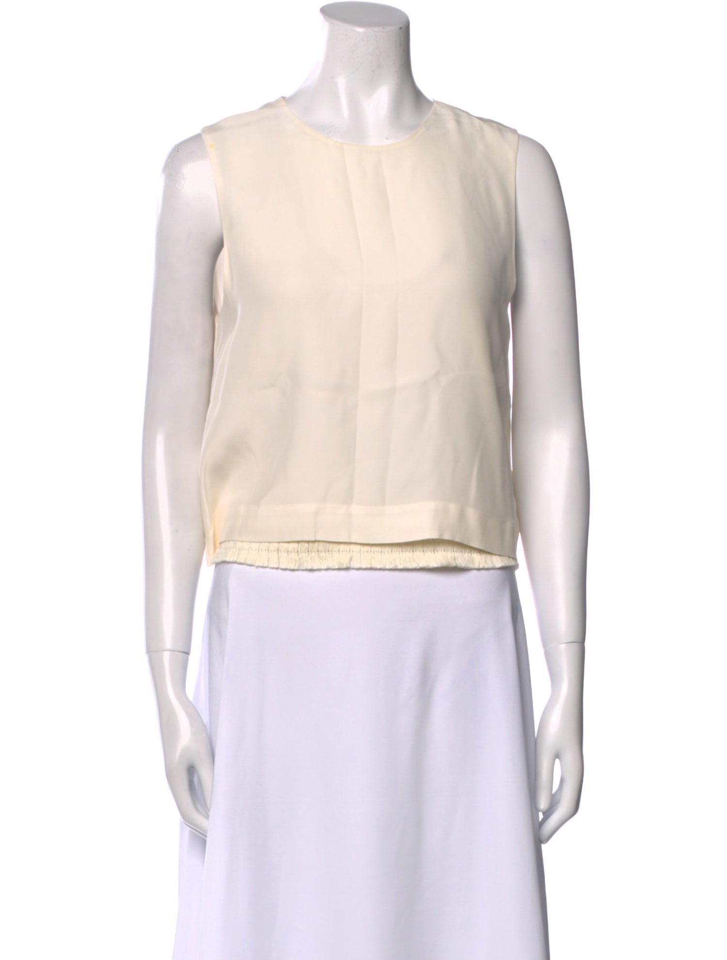 Jenni Kayne Silk Crew Neck Crop Top