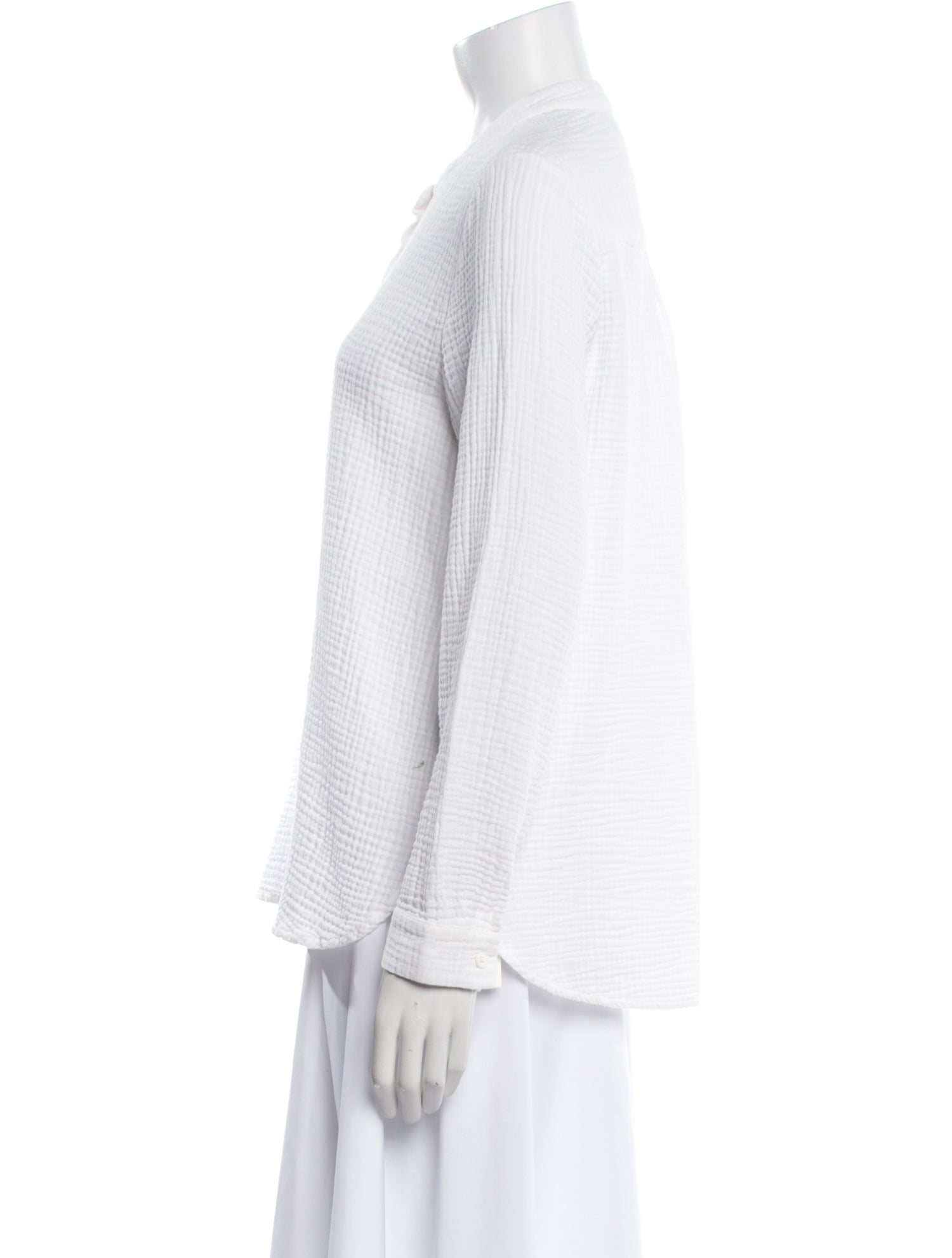 Jenni Kayne Mock Neck Long Sleeve Button-Up Top