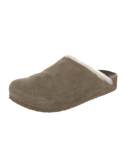 Jenni Kayne Suede Fur Trim Mules
