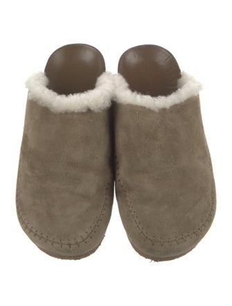 Jenni Kayne Suede Fur Trim Mules