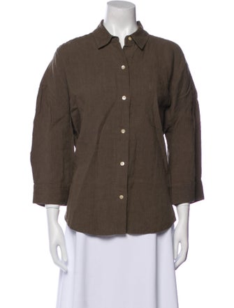 Jenni Kayne Linen Three-Quarter Sleeve Button-Up Top