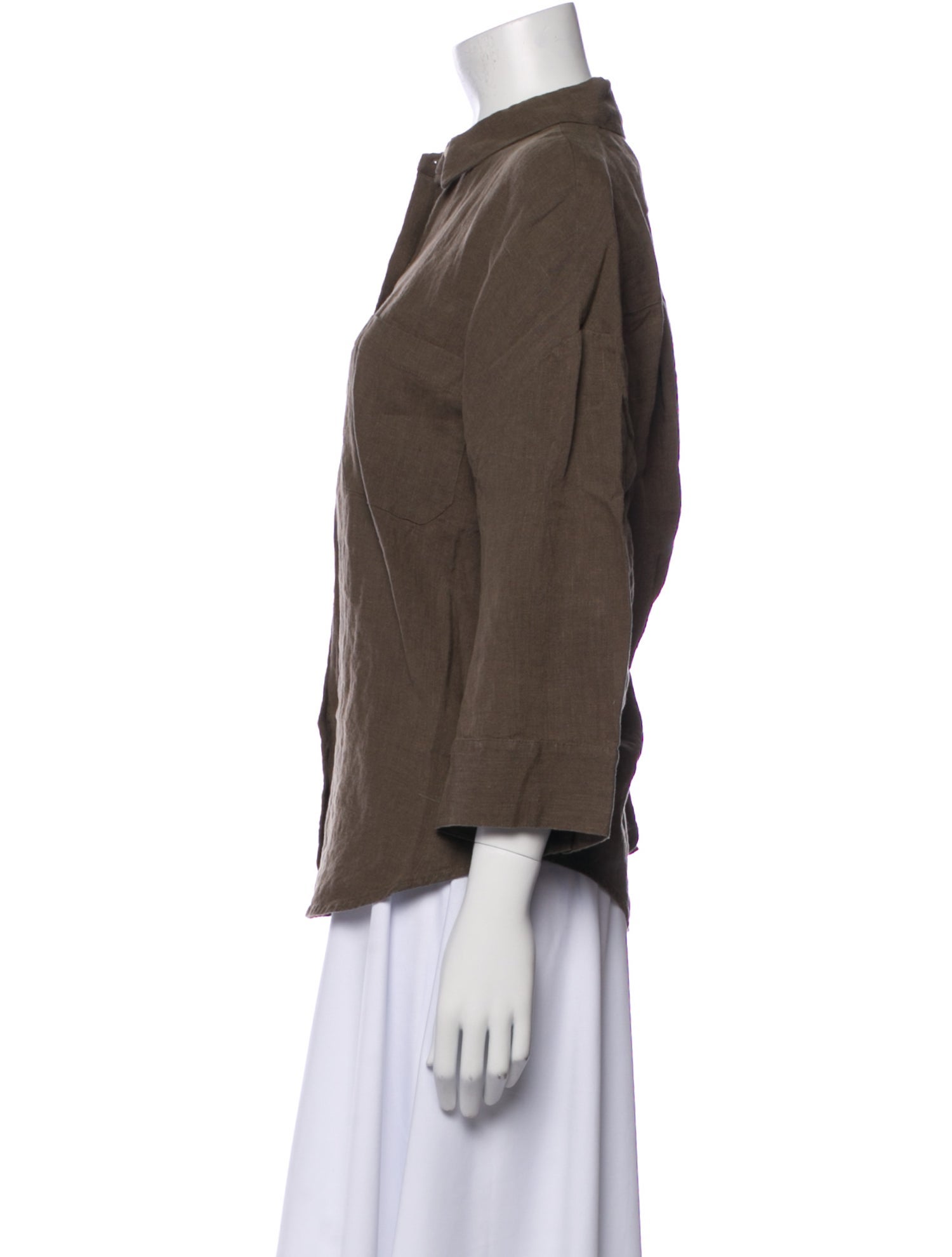 Jenni Kayne Linen Three-Quarter Sleeve Button-Up Top