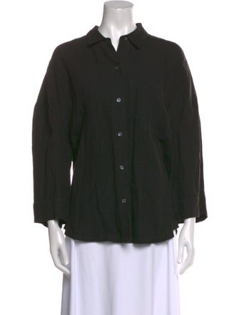Jenni Kayne Linen Three-Quarter Sleeve Button-Up Top