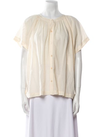 Jenni Kayne Bateau Neckline Short Sleeve Blouse