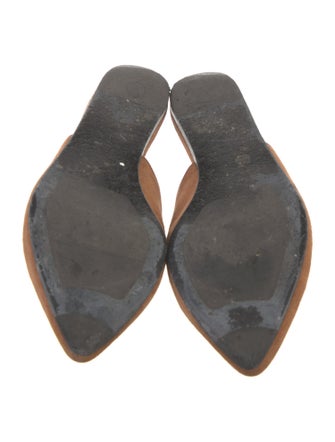 Jenni Kayne Suede Leather Trim Embellishment Mules