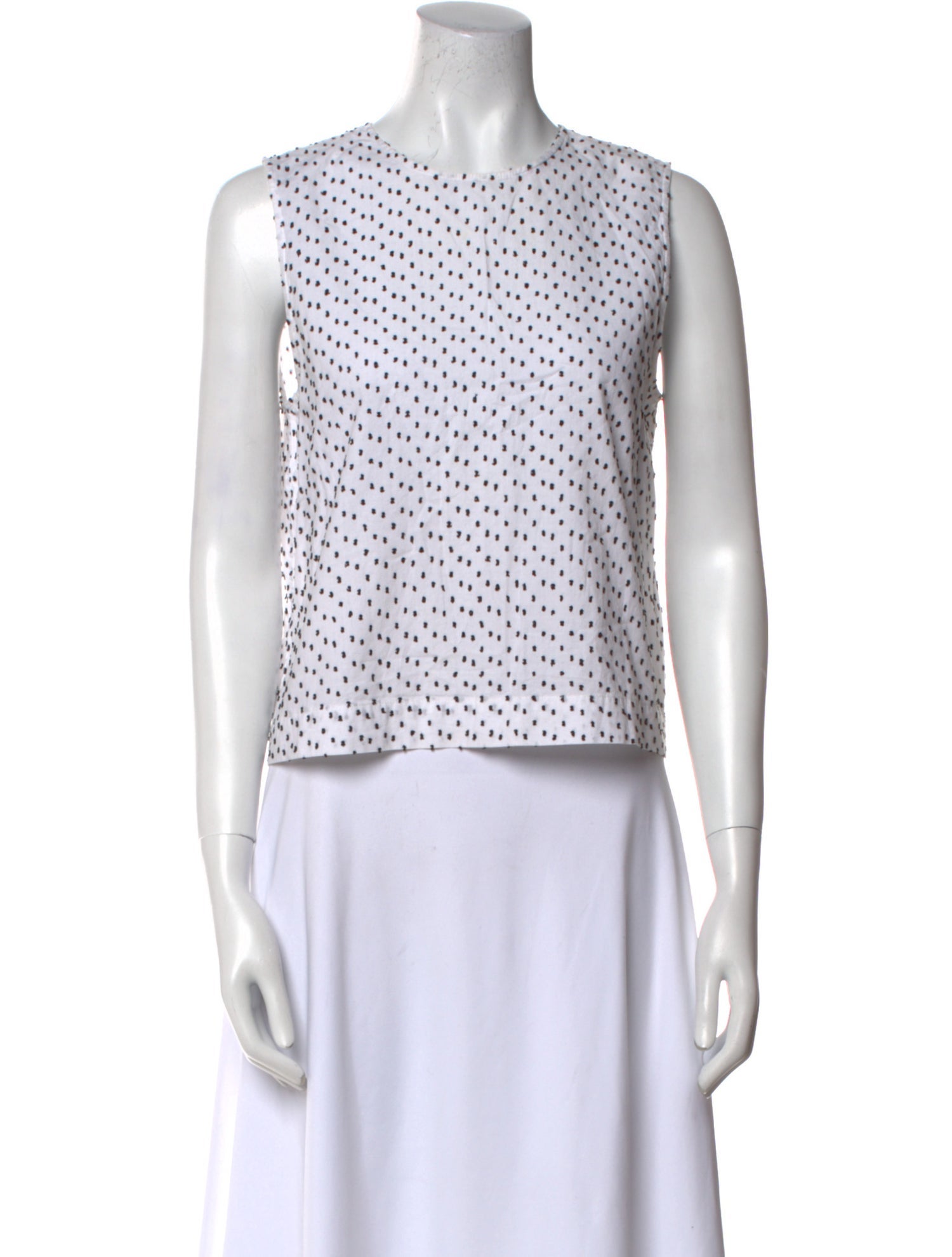 Jenni Kayne Polka Dot Print Crew Neck Crop Top