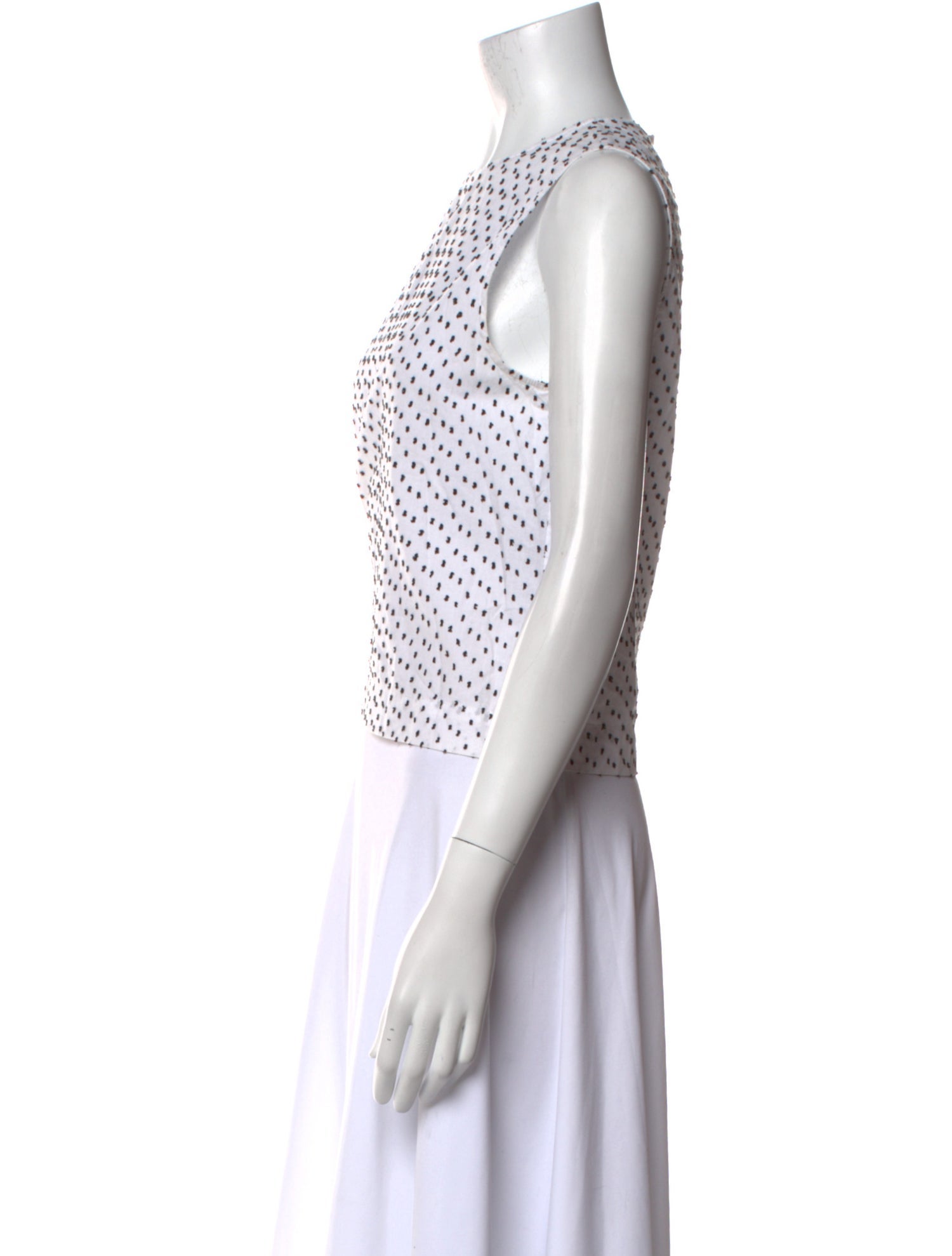 Jenni Kayne Polka Dot Print Crew Neck Crop Top