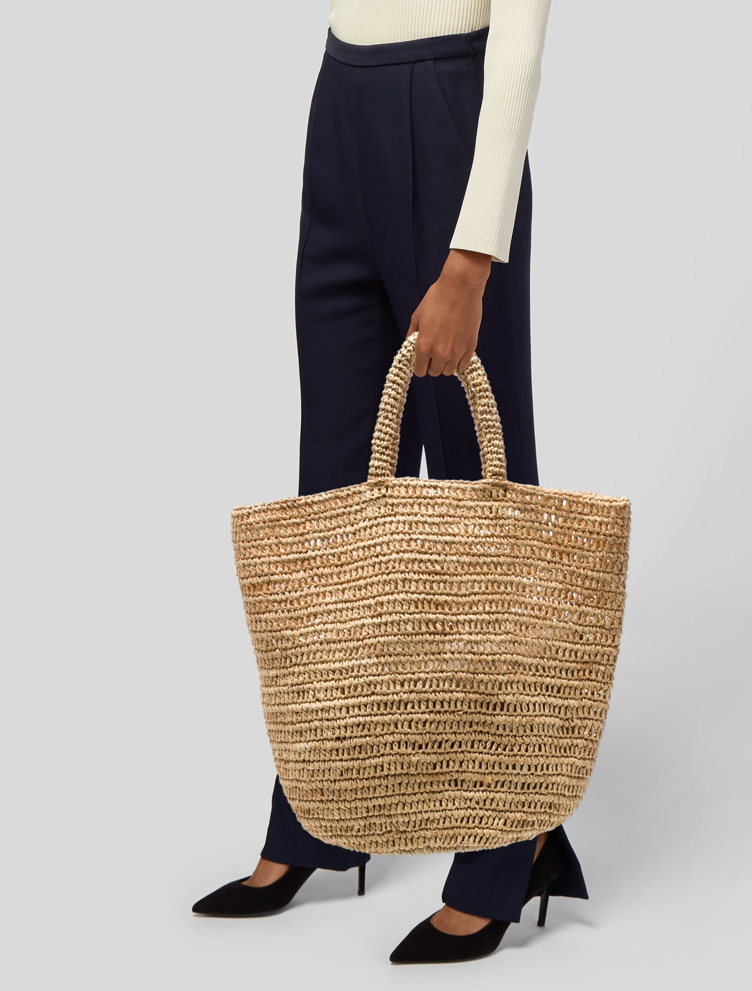 Jenni Kayne Raffia Top Handle Bag