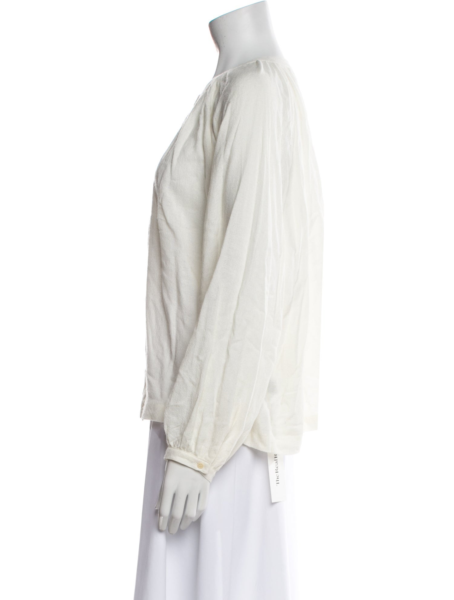 Jenni Kayne Crew Neck Long Sleeve Button-Up Top