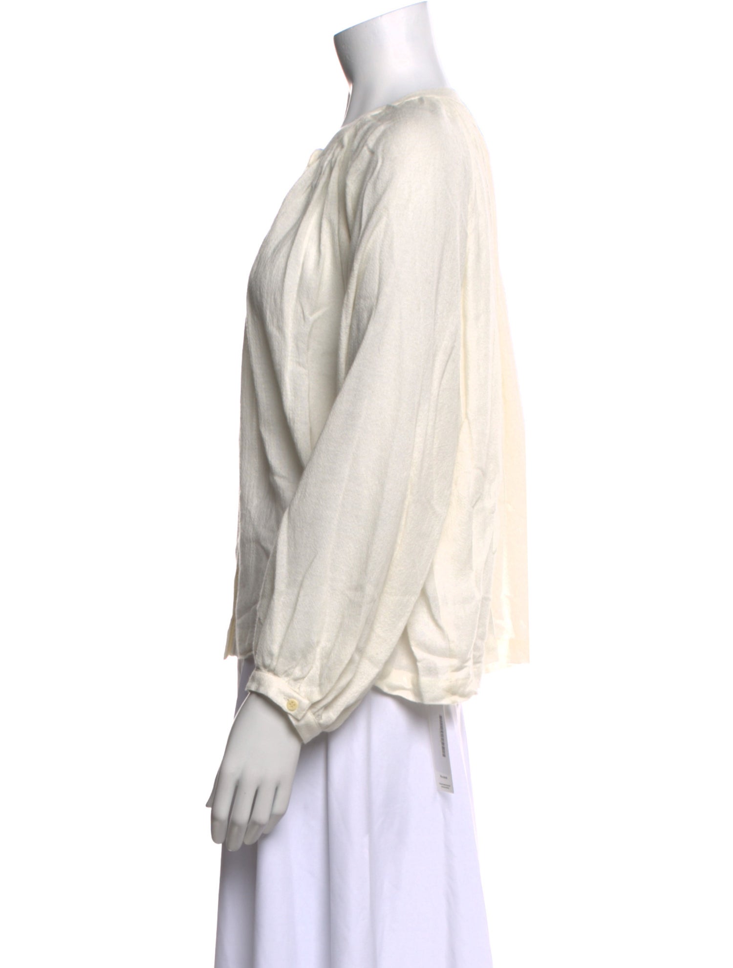 Jenni Kayne Crew Neck Long Sleeve Button-Up Top