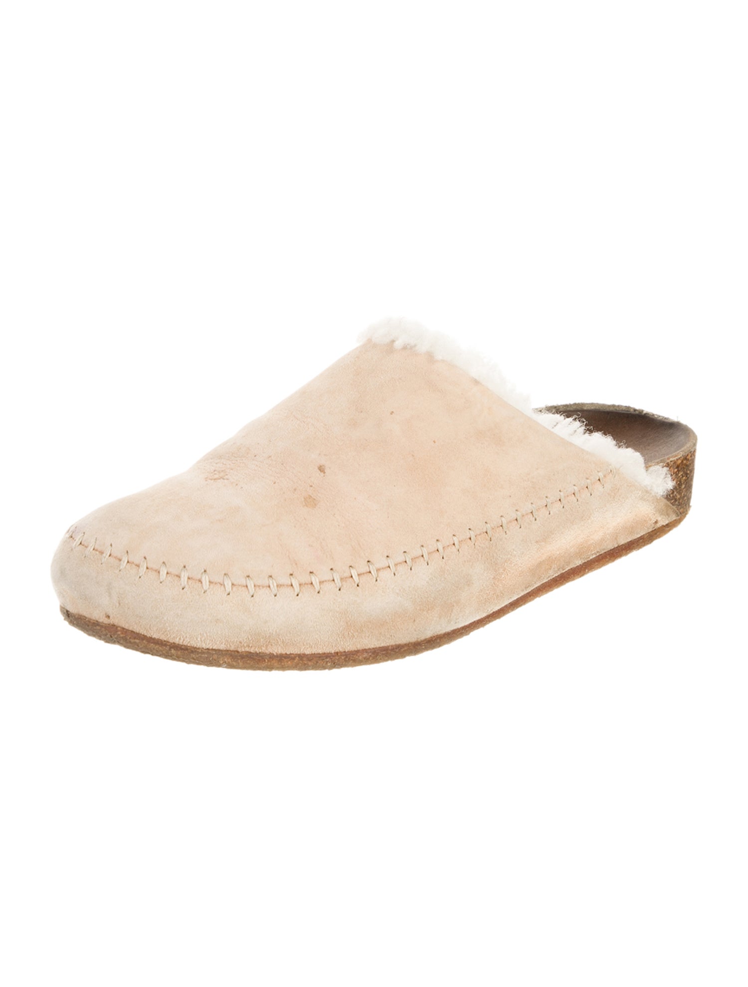 Jenni Kayne Suede Fur Trim Mules
