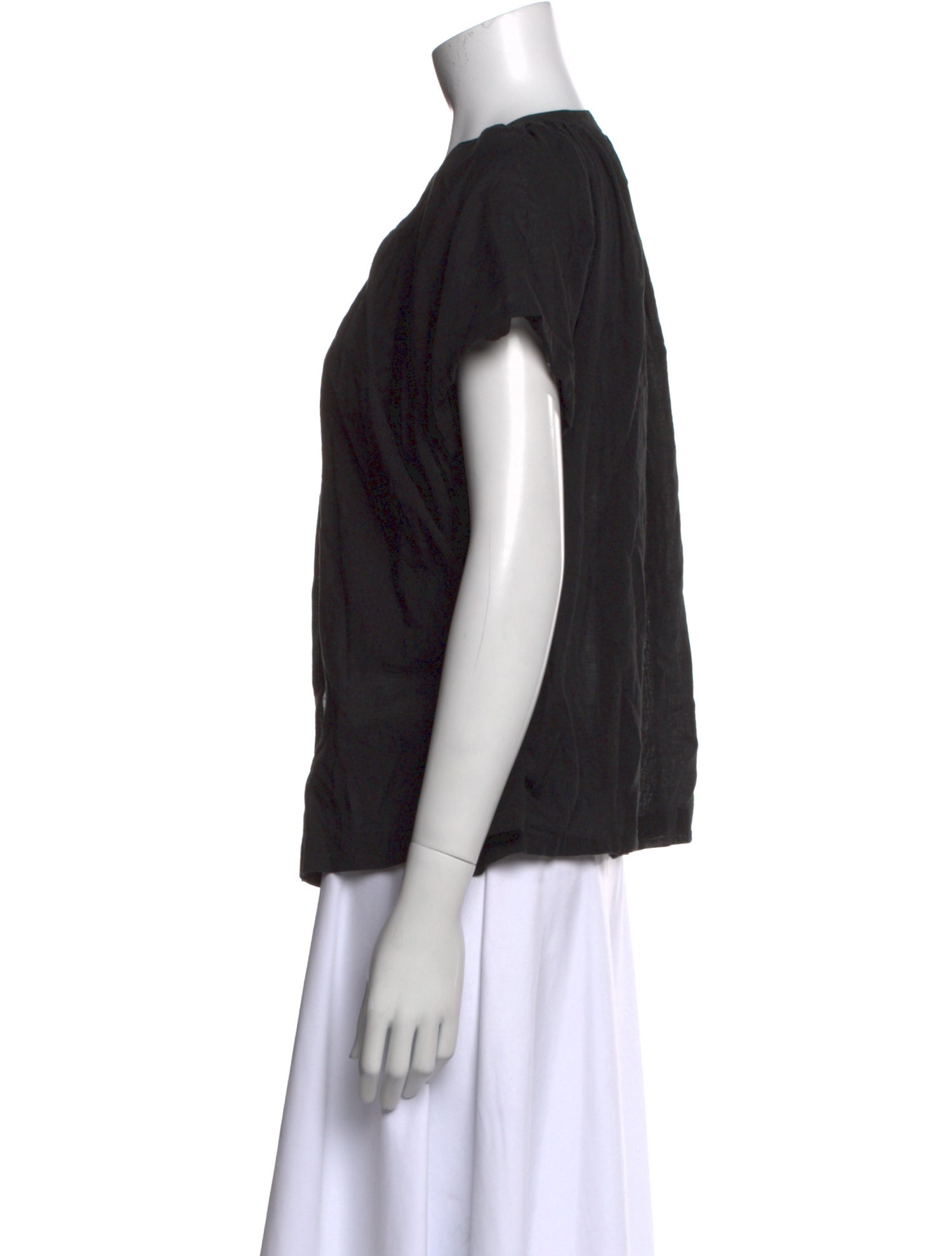 Jenni Kayne Crew Neck Short Sleeve Button-Up Top