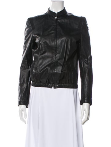 Pre-owned Jenni Kayne Leather Biker Jacket In Black