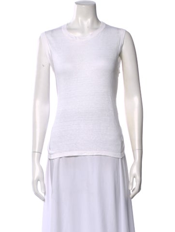 Pre-owned Jenni Kayne Linen Crew Neck T-shirt In Neutral