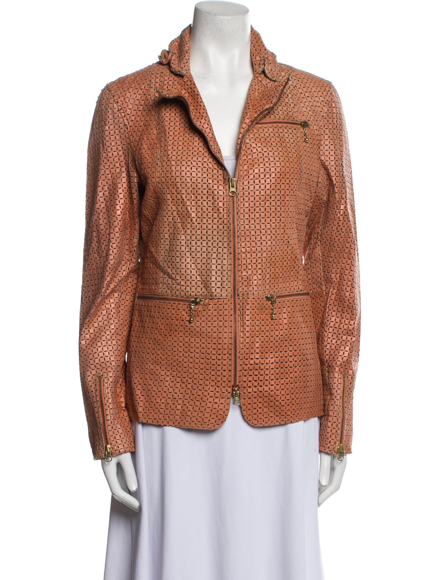 Jakett Leather Patterned Blazer