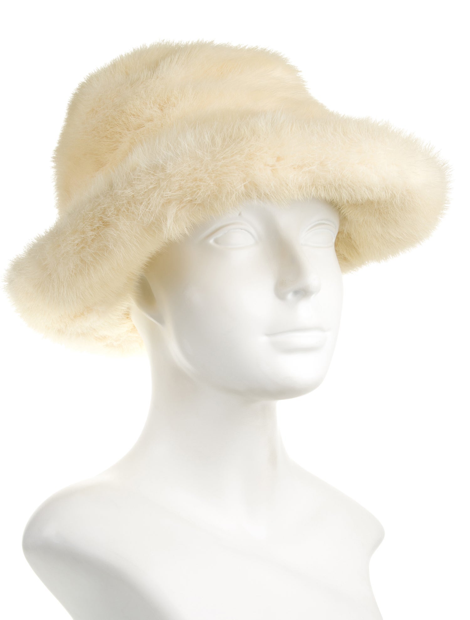 Janet Leitner Beige Mink Fur Hat
