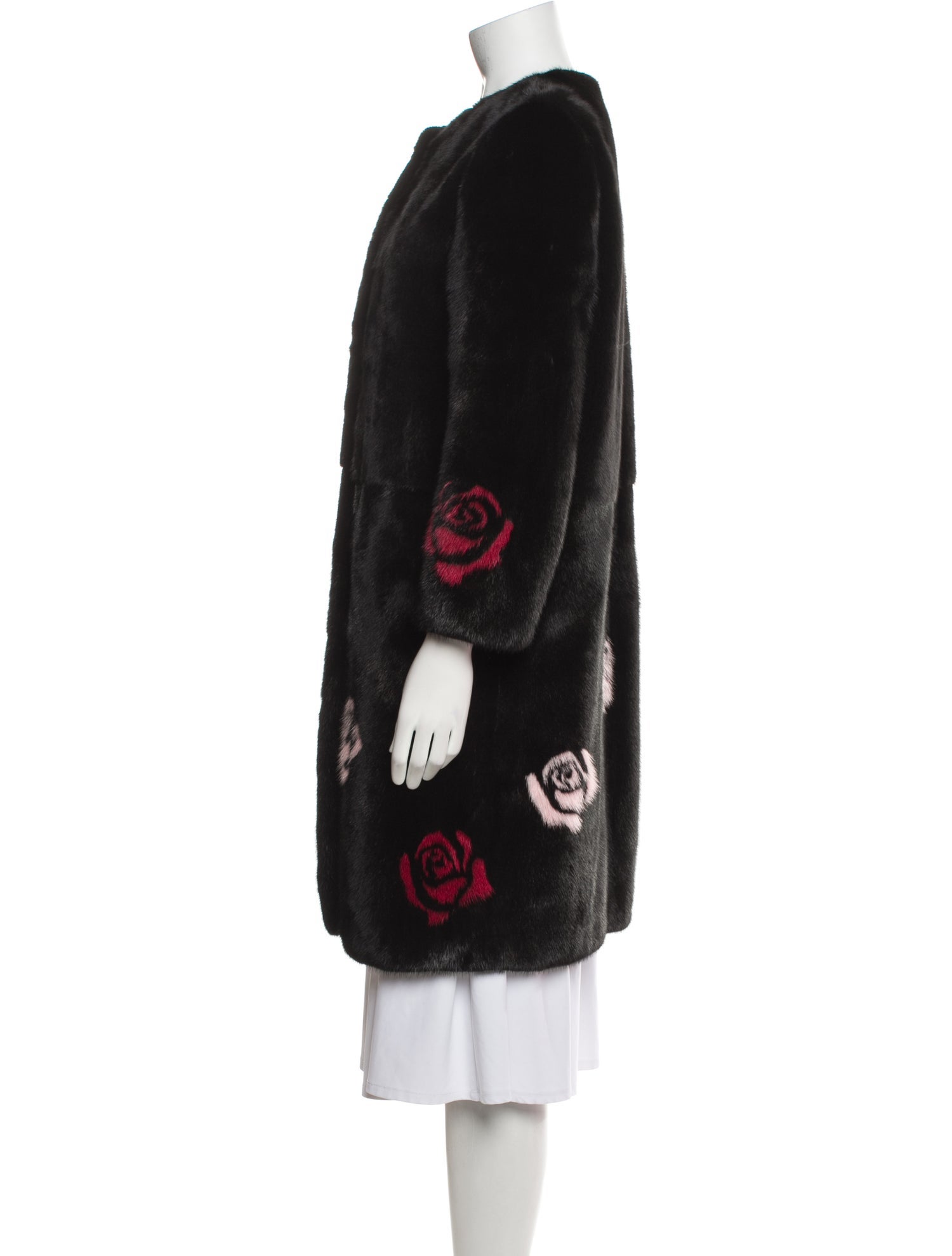 Julia & Stella Mink Graphic Print Fur Coat