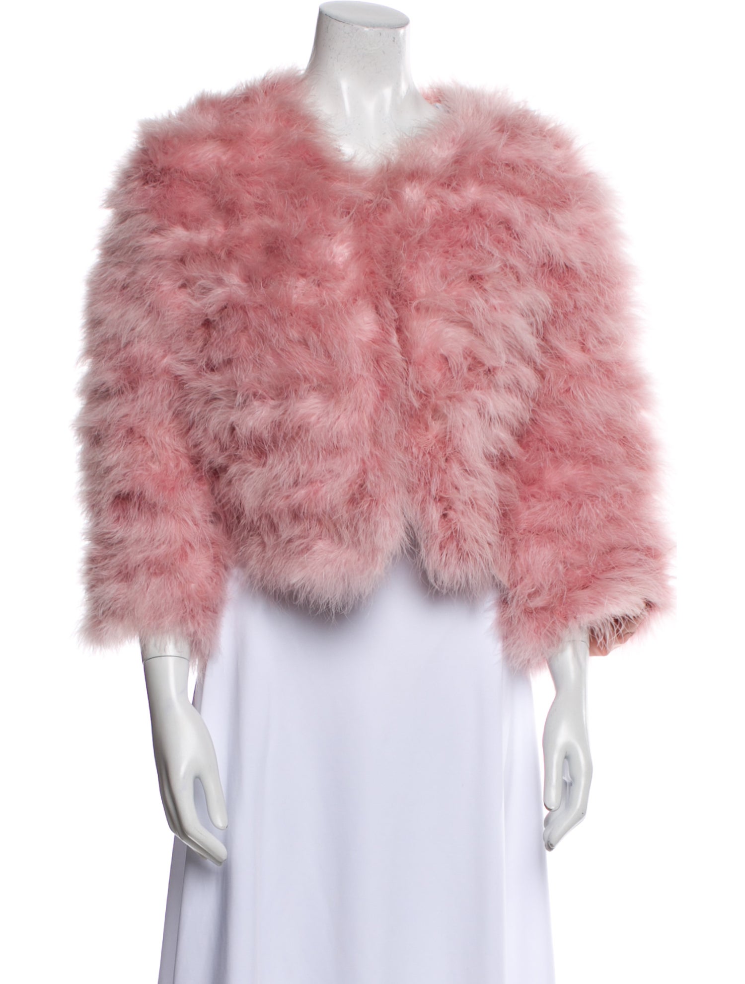 Julia & Stella Fur Tweed Pattern Down Jacket