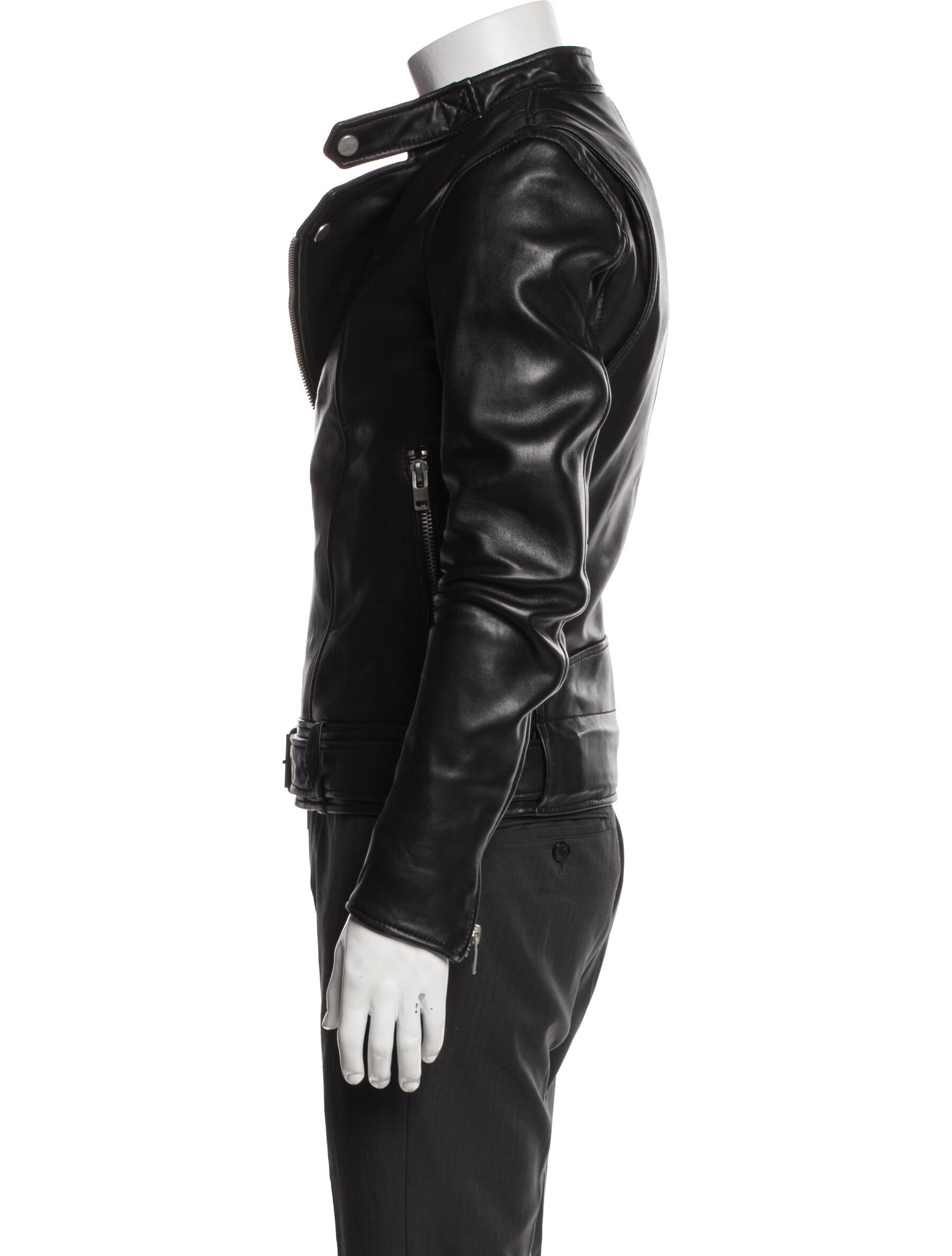 J. Lindeberg Lamb Leather Moto Jacket