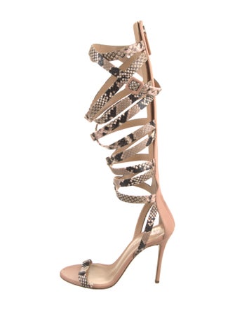 Jennifer Lopez x Giuseppe Zanotti Snakeskin Animal Print Gladiator Sandals