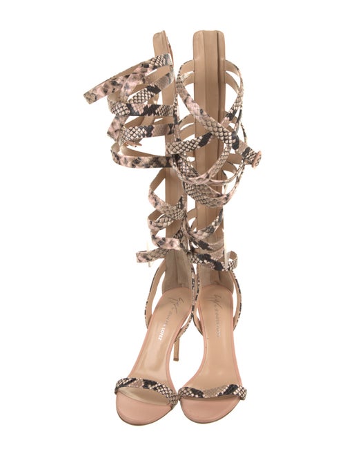 Jennifer Lopez x Giuseppe Zanotti Snakeskin Animal Print Gladiator Sandals