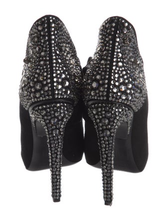 Jennifer Lopez x Giuseppe Zanotti Suede Crystal Embellishments Boots