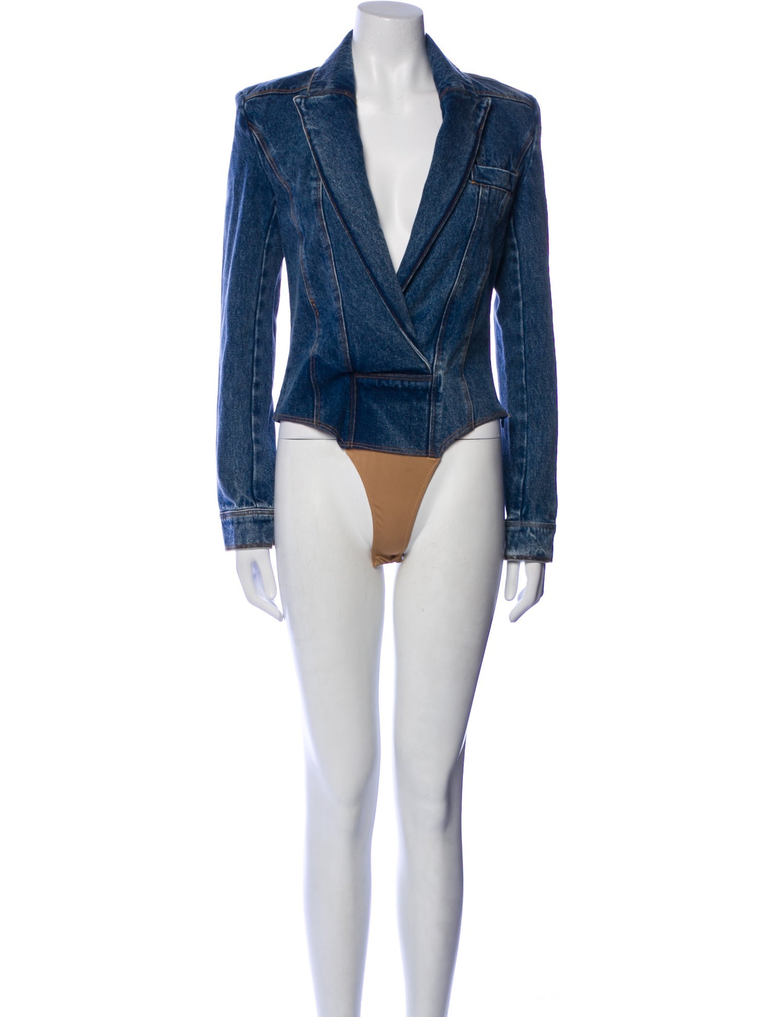 JLuxLabel Striped Denim Jacket