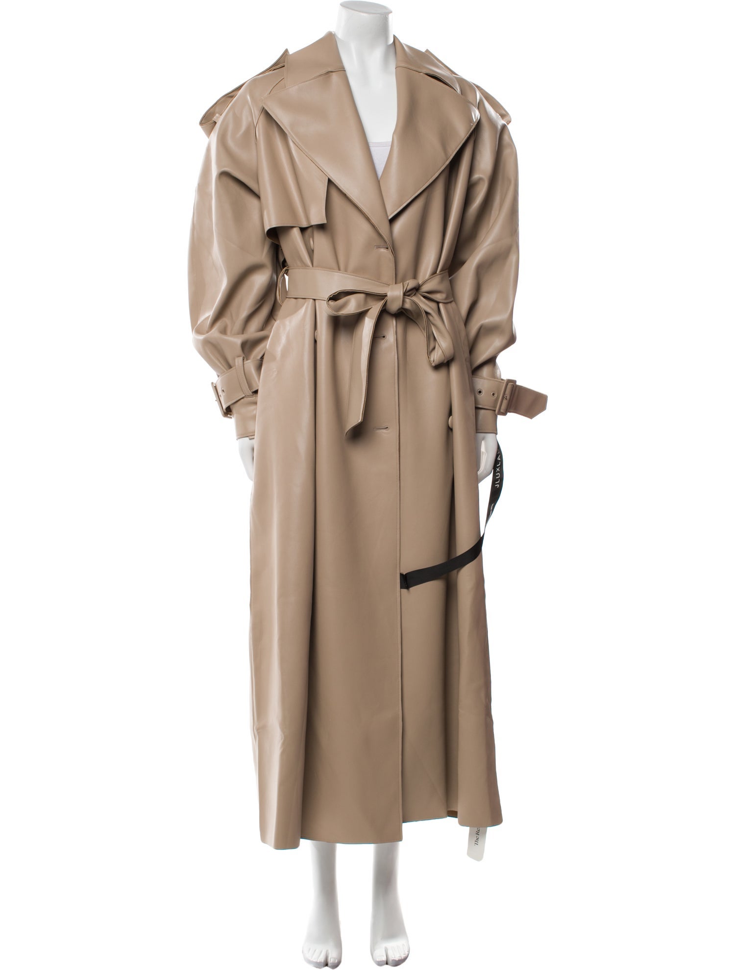 JLuxLabel Faux Leather Evening Jacket