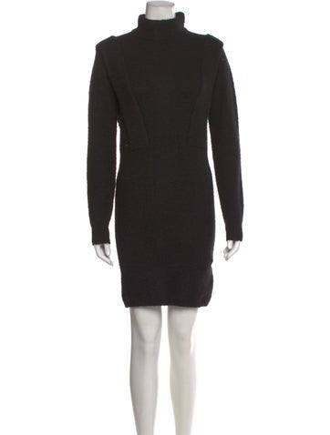 Pre-owned Jluxlabel Turtleneck Mini Dress In Black