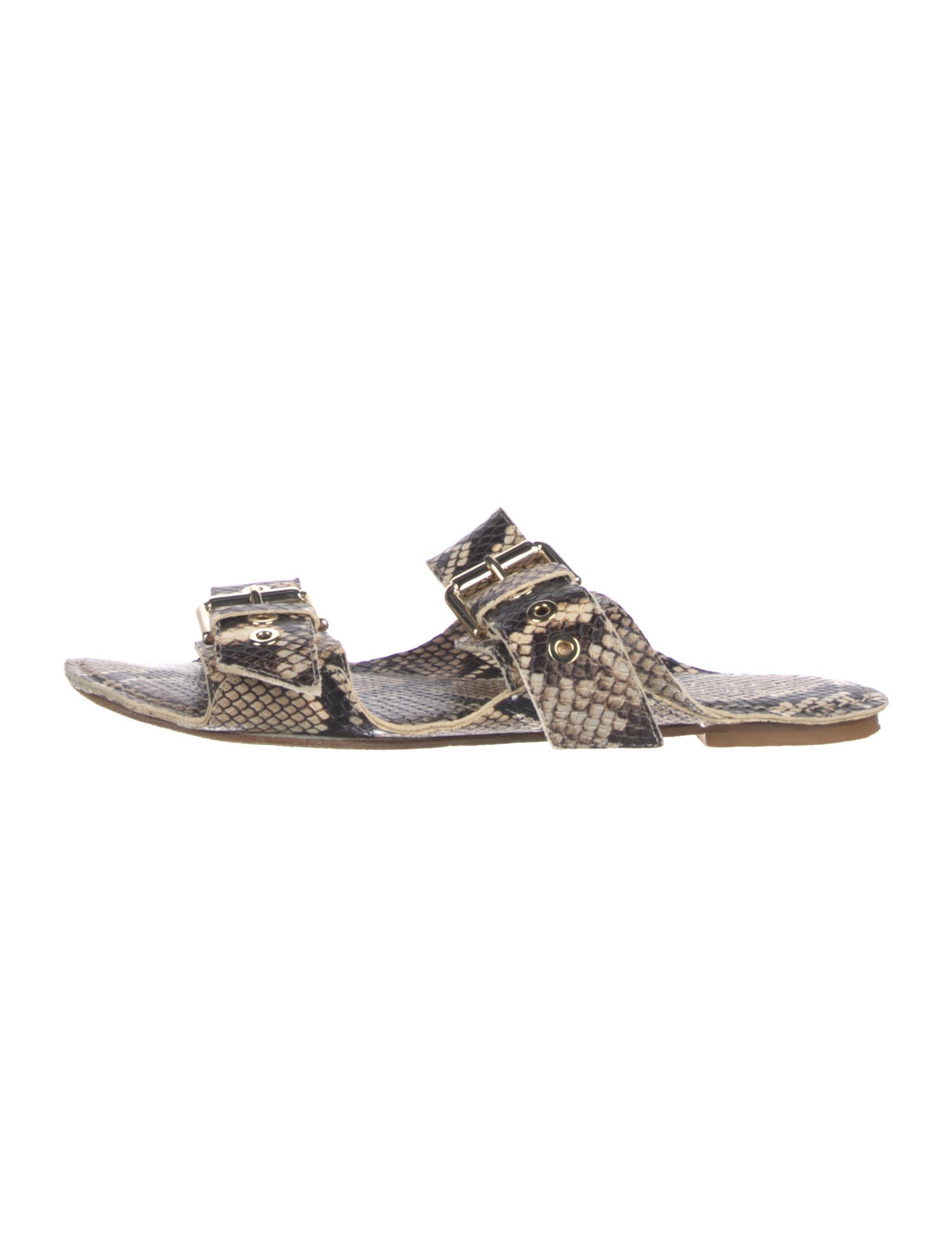 Jamie Haller Snakeskin Animal Print Slides