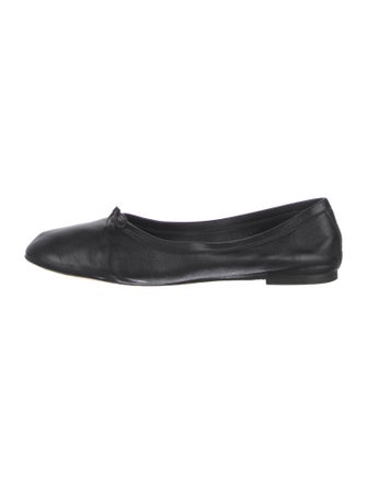 Jamie Haller Leather Bow Accents Ballet Flats