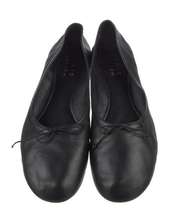 Jamie Haller Leather Bow Accents Ballet Flats