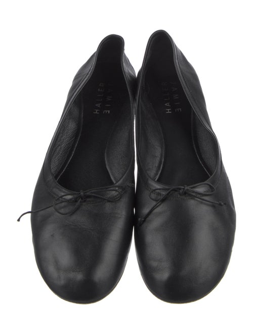 Jamie Haller Leather Bow Accents Ballet Flats