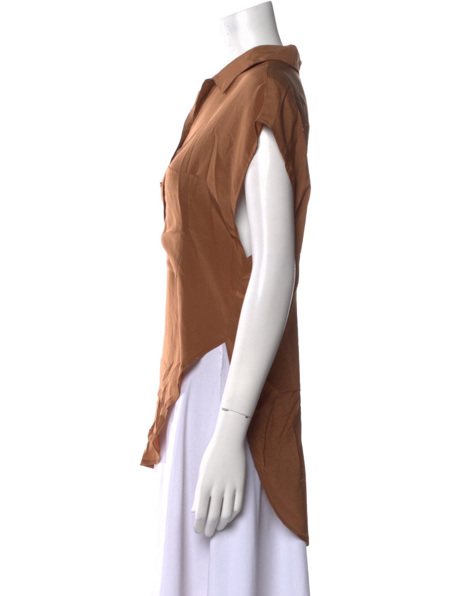 Jamie Haller Silk Short Sleeve Button-Up Top w/ Tags